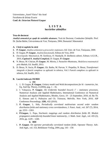 PDF LISTA lucrărilor ştiinţifice uav rouav ro files exacte