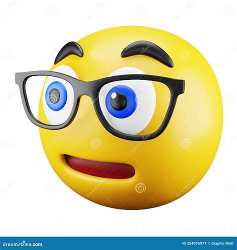 Nerd Emoji Face 3d Rendering Isometric Icon Stock Vector