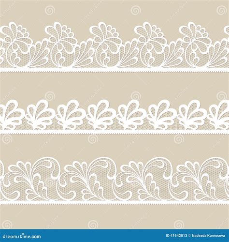 Set Of Lace Vector Borders Stock Vector Image