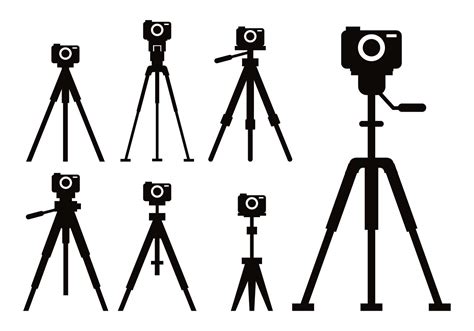 Camera Tripod Icon Vector Set Vector Art At Vecteezy