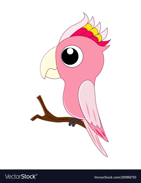 Cute Cartoon Parrot Isolated Royalty Free Vector Image