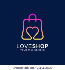 Love Shop Logo Designs Template Shopping Stock Vector Royalty Free