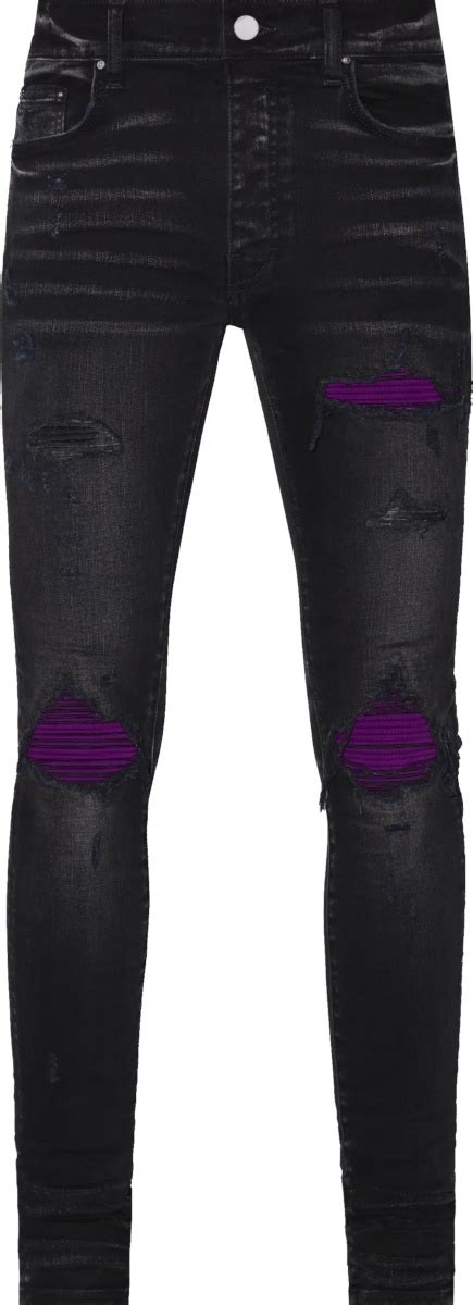 Amiri Aged Black Purple Suede Mx Jeans Inc Style