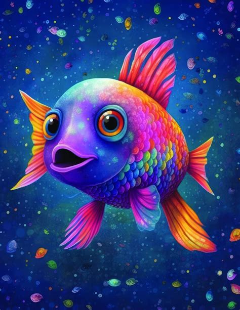 The Rainbow Fish Inspired Art Print Shimmering Scales & Ocean ...