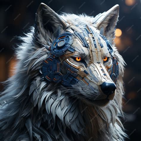 Premium AI Image | Robot wolf head mechanical artwork animal