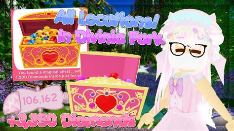 How To Find All Chests In Divinia Park For Free Diamonds In Royale High