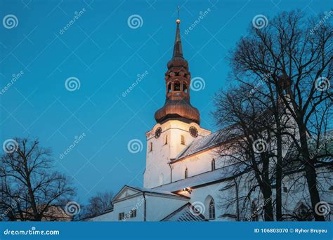 Tallinn Estonia Evening View Of Cathedral Of Saint Mary Virgin Stock