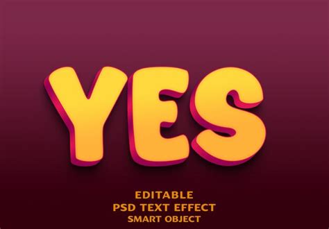 Premium Psd Yes 3d Text Effect Design