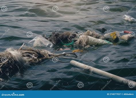 Littering and Pollution of the Sea. Plastic Bags, Bottles, Cans ...