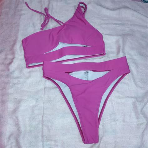2 Way Neon Pink Two Piece Bikini Women S Fashion Swimwear Bikinis Swimsuits On Carousell