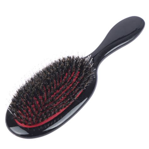 Boar Bristle And Nylon Hair Brush Oval Anti Static Paddle Comb Scalp Mass