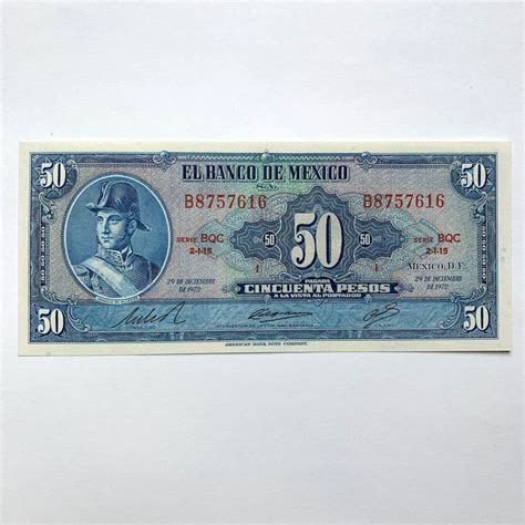 S Mexican Cincuenta Pesos Banknote Mexico Etsy Bank