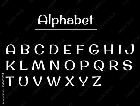 Alphabet letters. Alphabet white letters on a black background. English ...