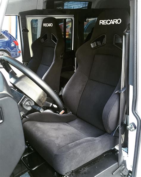 Recaro Sr 7f Kk100 In Black Kamui Fabric Installed In A Land Rover Defender 110 For All Your