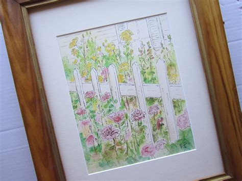 Cottage Garden Watercolor Print Watercolor Art Garden Etsy