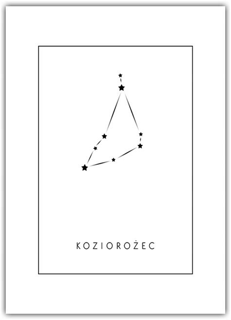 Plakat Znaki Zodiaku Kozioro Ec X Ilustracje Ozdobne Na Cian