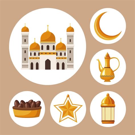 Premium Vector Six Ramadan Kareem Elements