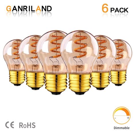 GANRILAND bombilla Led de filamento en espiral G45 lámpara Flexible de