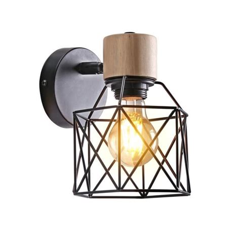 Stoex R Tro Lampe Mural Cage Carr En M Tal X Cm Applique Mural