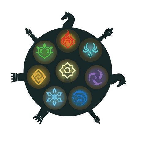 Genshin Impact Colorful Elemental Icon Vector Art At Vecteezy