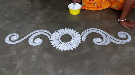 Alpana rangoli door side border design by shyamali rangoli art | Videos