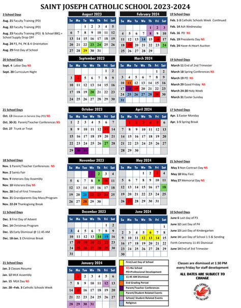 Catholic Schools Calendar Calendars