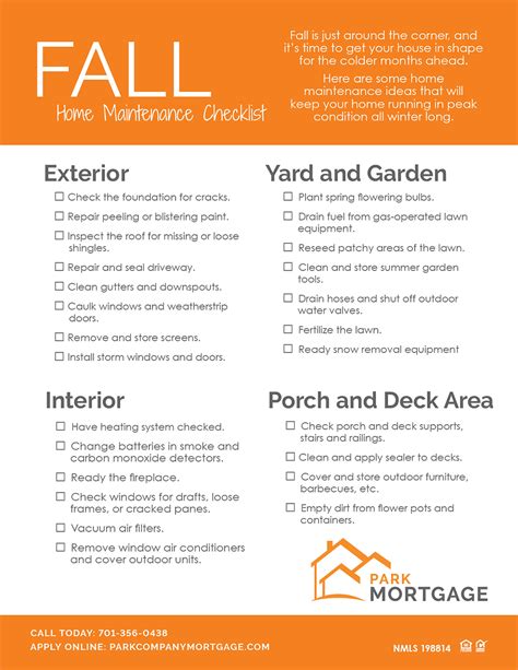 Fall Home Maintenance Checklist