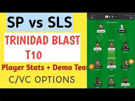 Sla Vs Sp Dream11 Prediction Sls Vs Sp Dream11 Team Sls Vs Sp Trinadad