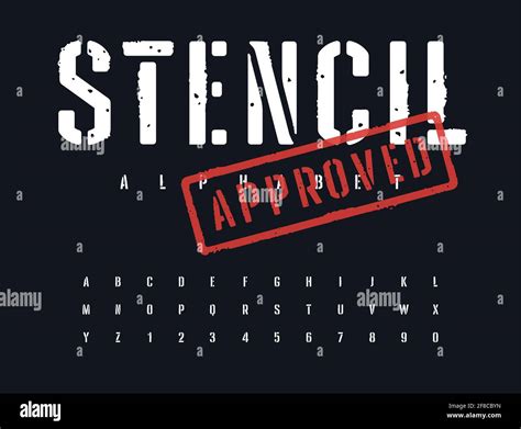 Rough Stamp Of Stencil Font Grunge Textured Typeface Stamp Style