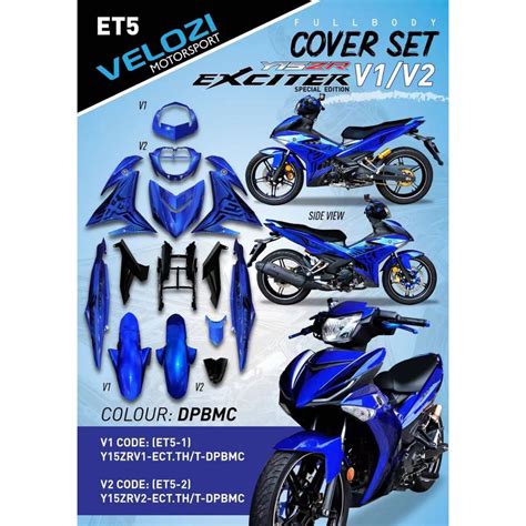 READY STOCK VELOZI BODY KIT COVER SET EXCITER BLUE YAMAHA Y15ZR V1