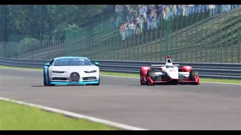 Battle Bugatti Chiron Vs IndyCar Spa YouTube