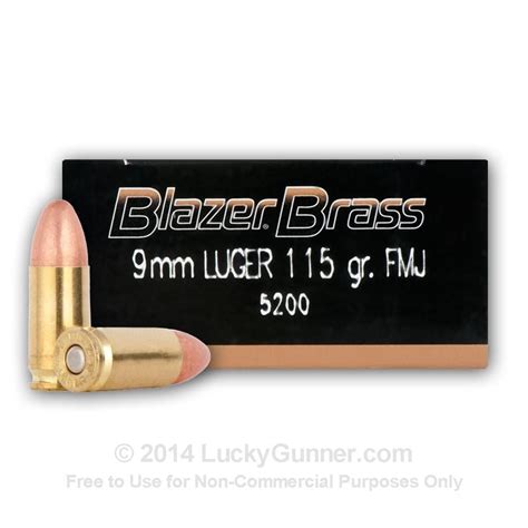 Blazer Brass 9mm 115 Grain Fmj 1000 Rounds 250 Gun Deals