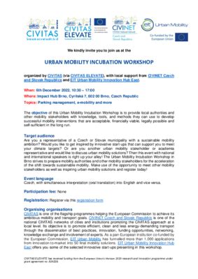 Urban Mobility Incubation Workshop In Brno Programme Civitas