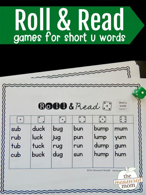 Roll And Read Games For Short U The Measured Mom