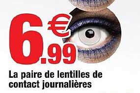 Promo La Paire De Lentilles De Contact Journallières chez Bazarland