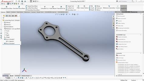 Solidworks Tutorials For Beginners Designing A Master Connecting Rod