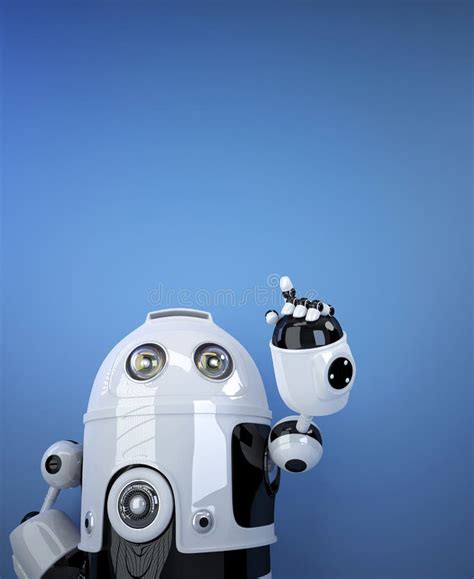 Robot Pointing At Invisible Object Stock Illustration Illustration