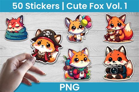 Cute Fox Printable Sticker Bundle Print And Cut Stickers