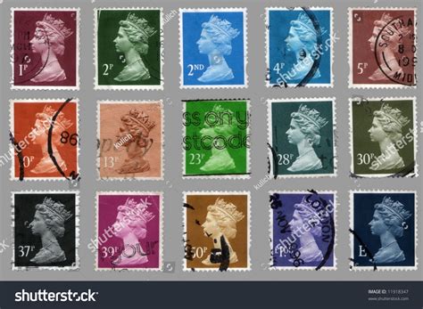 Collection British Postage Stamps Great Britain Stock Photo 11918347 ...