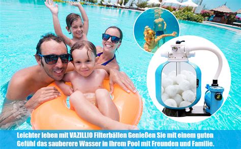 VAZILLIO Filterballs 800g Pool Filterbälle ersetzen 28 6 kg Filtersand