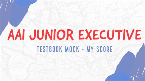 Aai Junior Executive Common Cadre Testbook Mock My Score Youtube