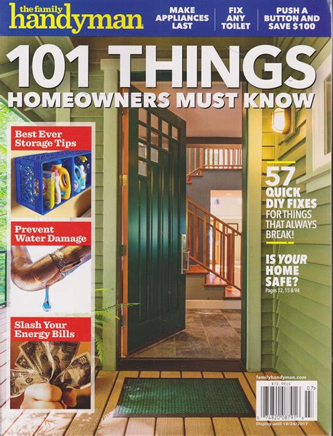 The Family Handyman Magazine 101 Things Homeowners Must Know
