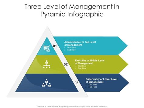 Three Level Of Management In Pyramid Infographic Presentation