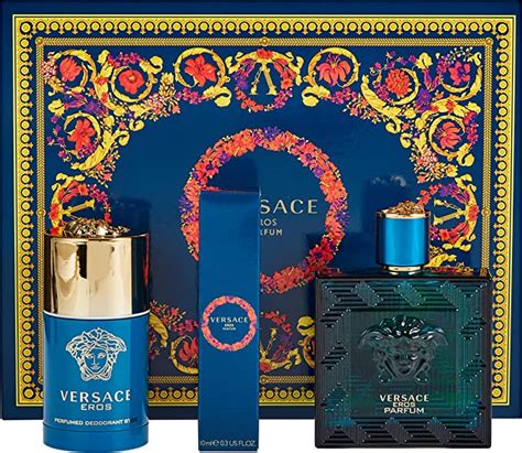 Versace Eros 3 Piece Gift Set Parfum 100ml Deodorant Stick 75ml