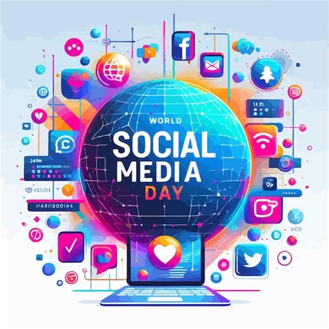 Premium Vector World Social Media Day Commemoration Vector Illustration