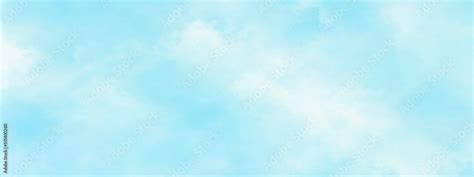 Abstract Blue Sky With Clouds Bright Painted Sky Blue Watercolor