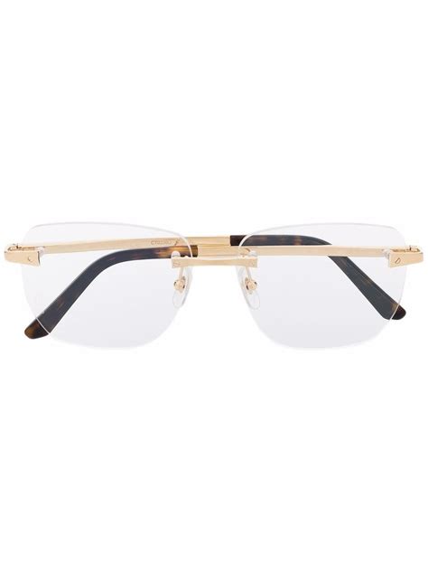 Cartier Eyewear Rimless Square Frame Glasses Farfetch