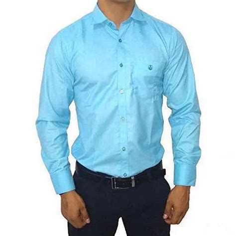 Mens Cotton Sky Blue Plain Shirt Size M Xl At Rs 300 Piece In Alwar