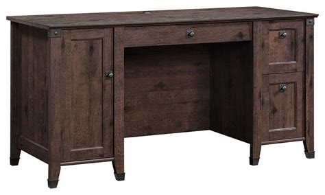 Sauder Carson Forge Engineered Wood Computer Desk In Coffee Oak