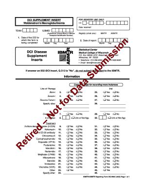 Fillable Online Cibmtr Supplement Inserts Cibmtrorg Fax Email Print